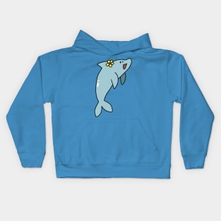 Dolphin Waering a Flower Kids Hoodie